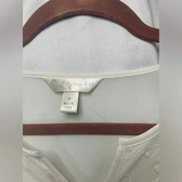 Krazy Kat sheer boho style long sleeve blouse - Picture 2 of 5